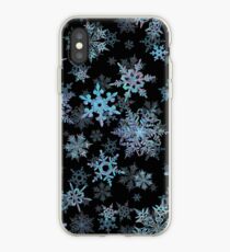 Embroidered Snowflakes on dark iPhone Case
