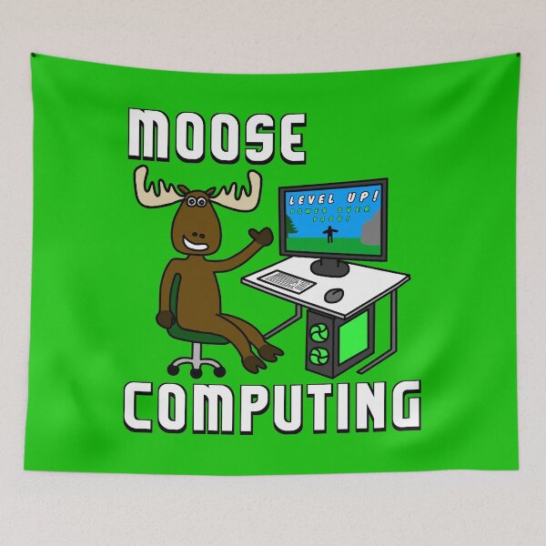 Item preview, Moose Computing Power Level Over 9000 designed and sold by AMagicalJourney.
