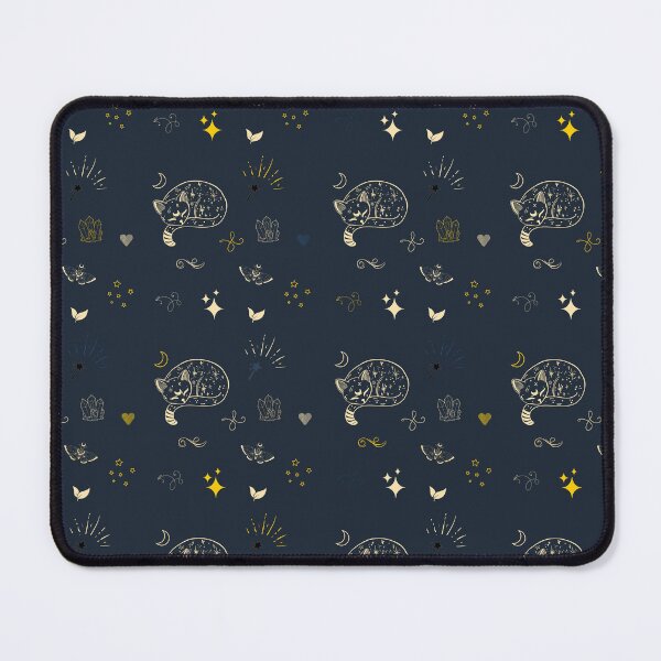 Item preview, Celestial crystal cat witch background pattern designed and sold by travelnerd.