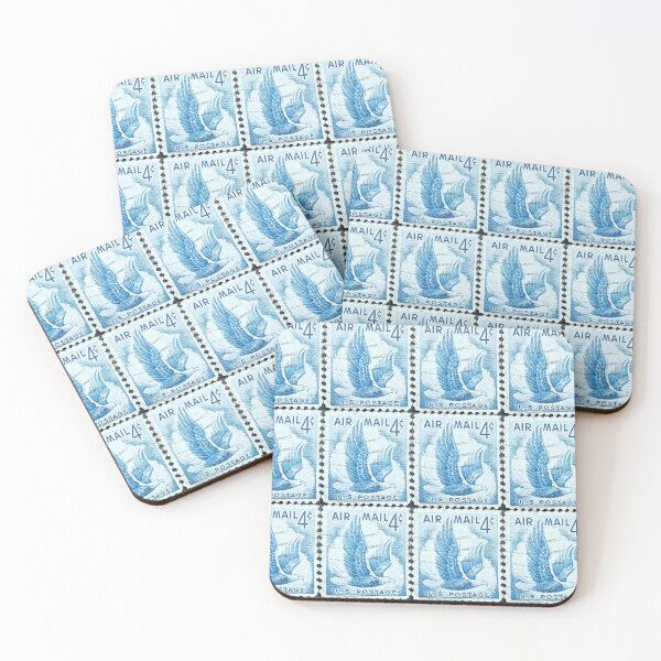 Item preview, Air Mail Eagle Blue Vintage Postage Stamp designed and sold by Factory57.