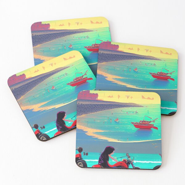 Item preview, COOL GIRL ON BEACH WITH MOTORCYCLE RETRO designed and sold by sailorsam1805.