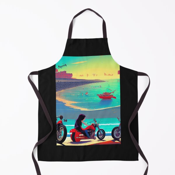 Item preview, COOL GIRL ON BEACH WITH MOTORCYCLE RETRO designed and sold by sailorsam1805.