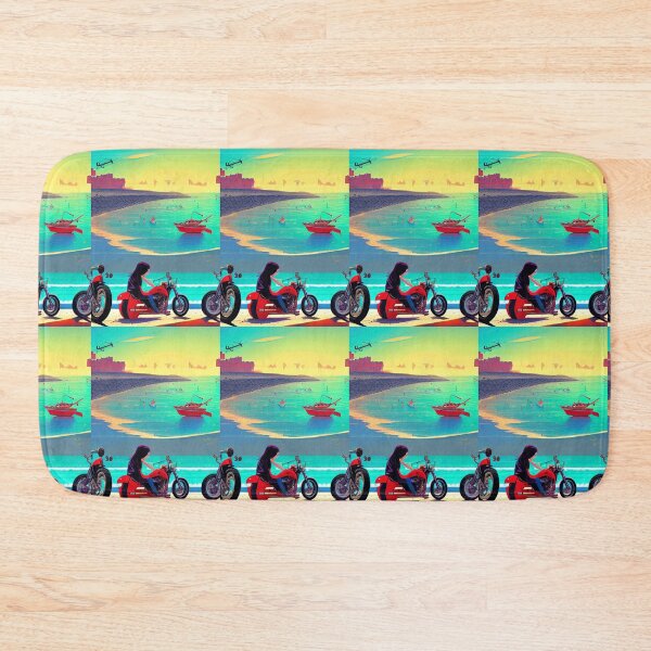 Item preview, COOL GIRL ON BEACH WITH MOTORCYCLE RETRO designed and sold by sailorsam1805.