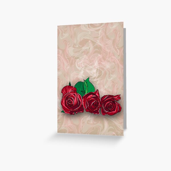Three roses on marble Greeting Card