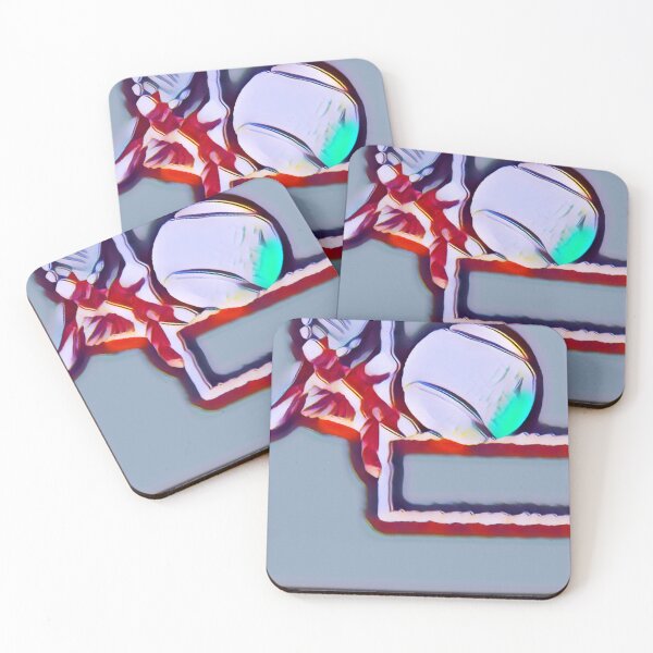 Item preview, Tennis Court and Tennis Player Tossing The Ball Up in The Air designed and sold by BigCityTennis.