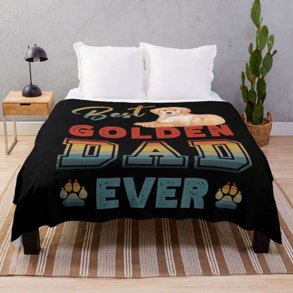 Item preview, Vintage Retro Sunset Best Golden Dad Ever Paw Prints of Love designed and sold by FlutteringWings.