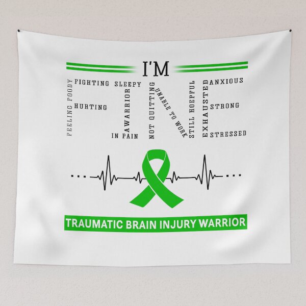 Item preview, I'm Fine Traumatic Brain Injury Warrior Support Traumatic Brain Injury Awareness Gifts designed and sold by rechardtee.