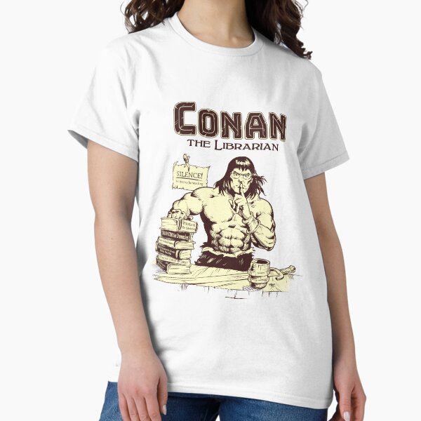 Vista previa del artículo con la obra «Conan el bibliotecario», diseñado y vendido por Victor Maristane.
