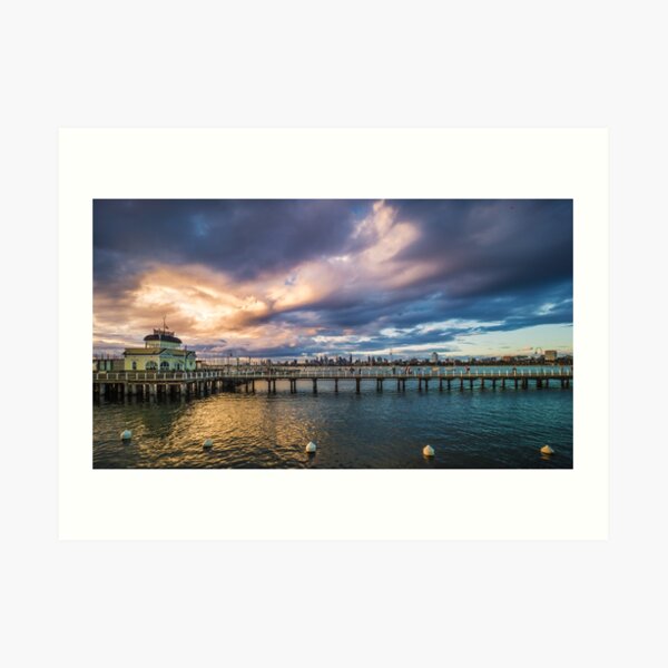 St Kilda Pier Cloud Burst Art Print