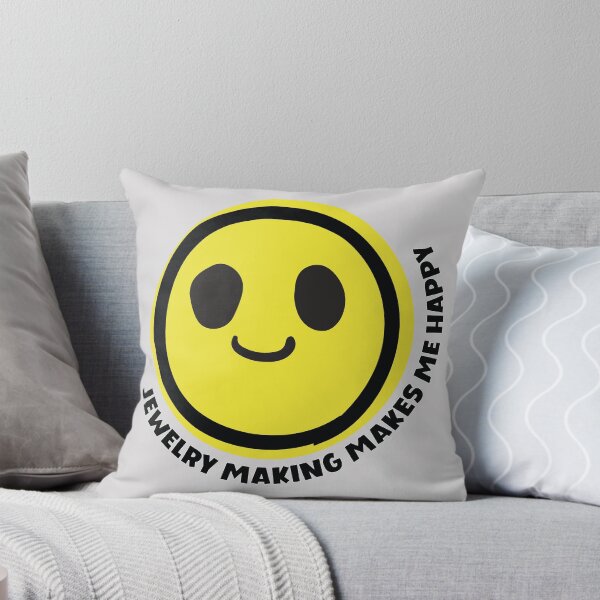 Item preview, Jewelry making makes me happy smile yellow face metalsmith jewelry maker gift designed and sold by MetalicBabe.