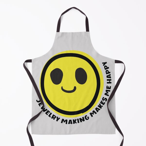 Item preview, Jewelry making makes me happy smile yellow face metalsmith jewelry maker gift designed and sold by MetalicBabe.