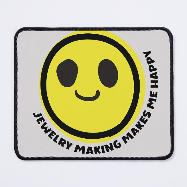 Item preview, Jewelry making makes me happy smile yellow face metalsmith jewelry maker gift designed and sold by MetalicBabe.