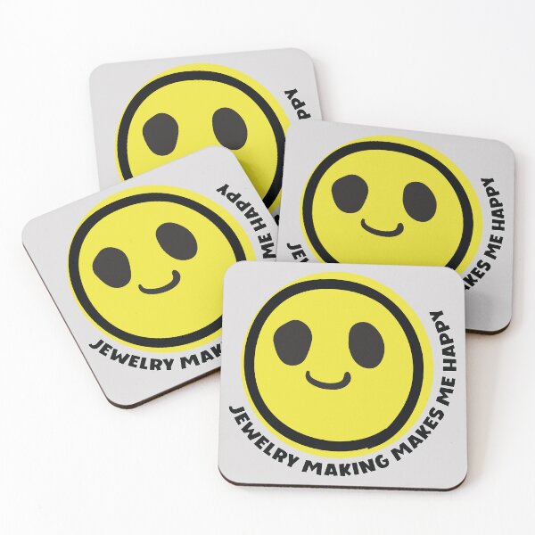 Item preview, Jewelry making makes me happy smile yellow face metalsmith jewelry maker gift designed and sold by MetalicBabe.
