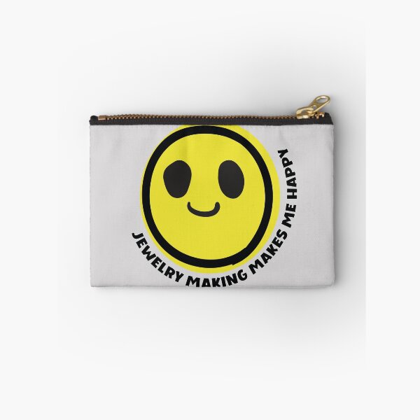 Item preview, Jewelry making makes me happy smile yellow face metalsmith jewelry maker gift designed and sold by MetalicBabe.