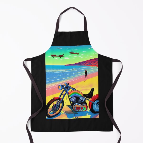 Item preview, HIP GIRL ON BEACH WITH MOTORCYCLE RETRO designed and sold by sailorsam1805.