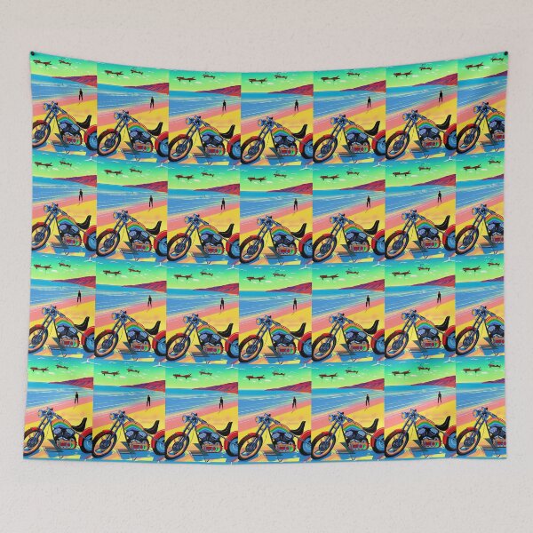 Item preview, HIP GIRL ON BEACH WITH MOTORCYCLE RETRO designed and sold by sailorsam1805.