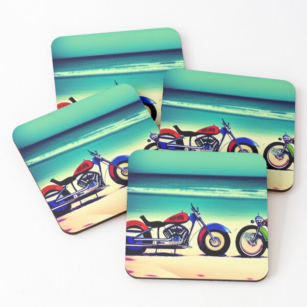 Item preview, COOL MOTORCYCLES ON THE BEACH RETRO STYLE designed and sold by sailorsam1805.