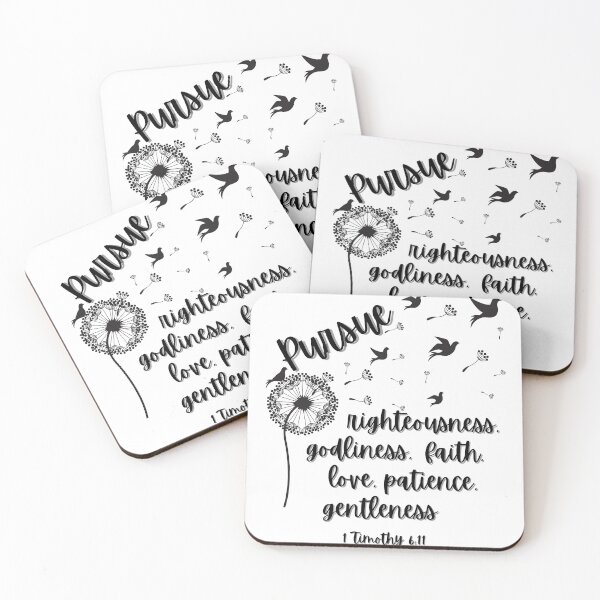Item preview, Pursue righteousness, godliness, faith, love, patience, gentleness designed and sold by MoonDaisy77.