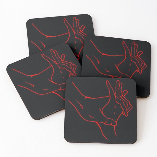 Item preview, Holding Hands Red Line Art designed and sold by adoredigitals.