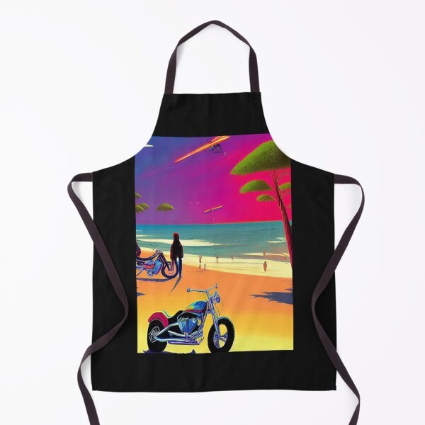 Item preview, COOL RETRO BEACH GIRL WITH MOTORCYCLE designed and sold by sailorsam1805.