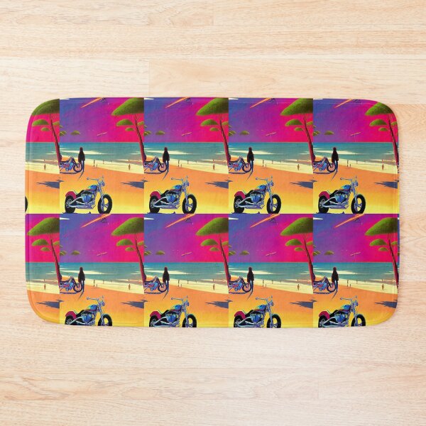 Item preview, COOL RETRO BEACH GIRL WITH MOTORCYCLE designed and sold by sailorsam1805.