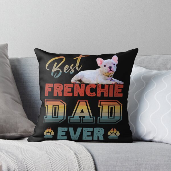 Item preview, Vintage Retro Sunset Best Frenchie Dad Ever Paw Prints of Love  designed and sold by FlutteringWings.