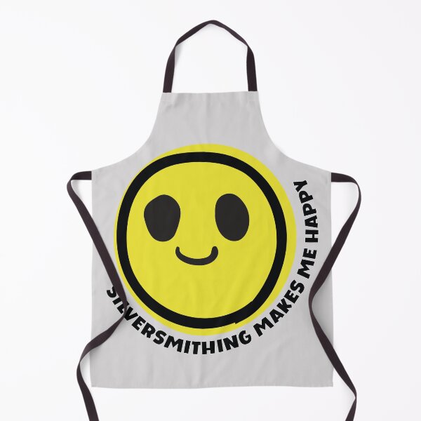 Item preview, Silversmithing makes me happy smile yellow face metalsmith jewelry maker gift designed and sold by MetalicBabe.