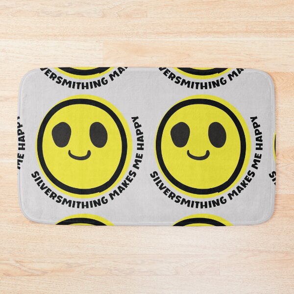 Item preview, Silversmithing makes me happy smile yellow face metalsmith jewelry maker gift designed and sold by MetalicBabe.