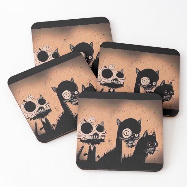 Item preview, Scary Halloween Cats black and orange stickers designed and sold by RileyKyler.