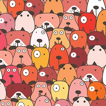 Artwork thumbnail, Cute dog pattern by RIXXI HEY CO.