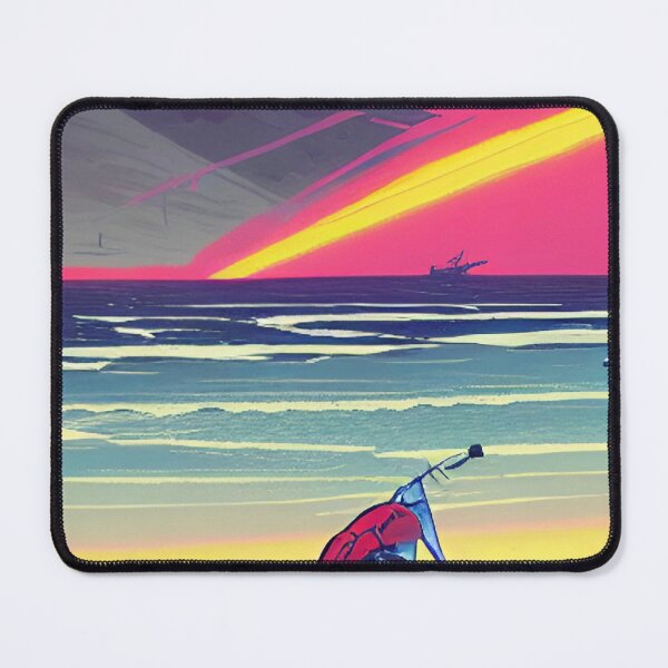 Item preview, COOL SURREAL RETRO MOTORCYCLE ON THE BEACH designed and sold by sailorsam1805.