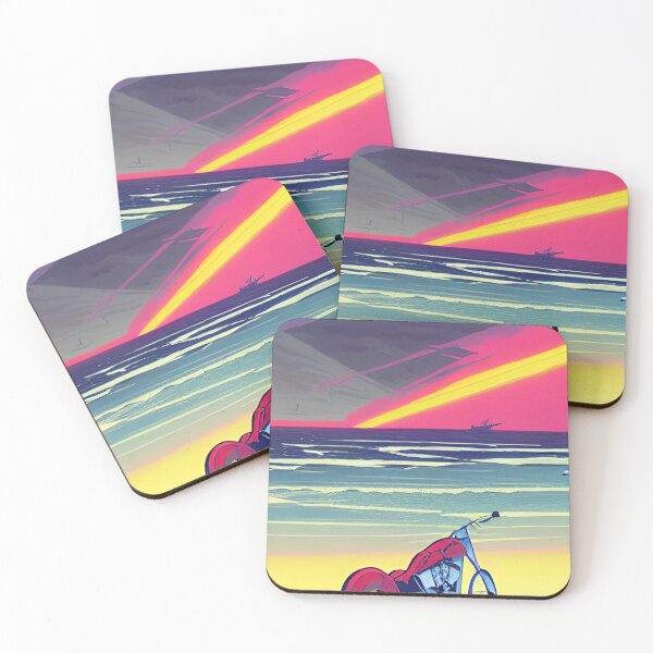 Item preview, COOL SURREAL RETRO MOTORCYCLE ON THE BEACH designed and sold by sailorsam1805.
