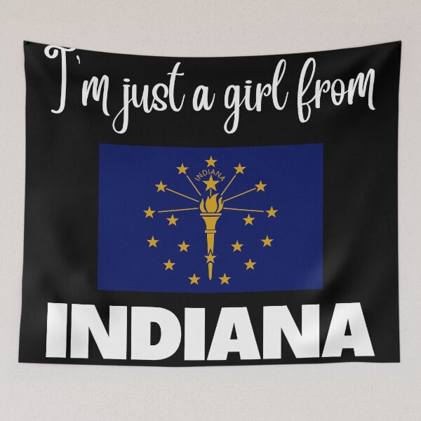 Item preview, I’m just a girl from Indiana- State pride design for women and girls designed and sold by DesignsByDaddy.