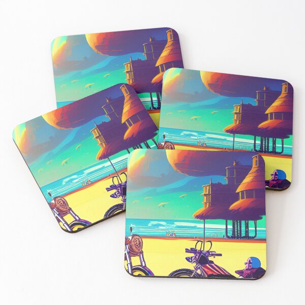 Item preview,  SURREAL RETRO MOTORCYCLES ON THE BEACH designed and sold by sailorsam1805.