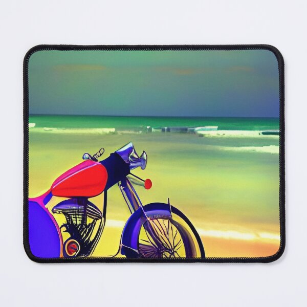 Item preview, SURREAL RETRO MOTORCYCLE ON A STORMY BEACH designed and sold by sailorsam1805.