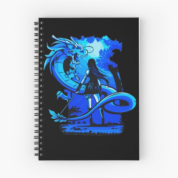 Item preview, Blue Anime Girl Samurai and Dragon design designed and sold by Dven-Clothes.