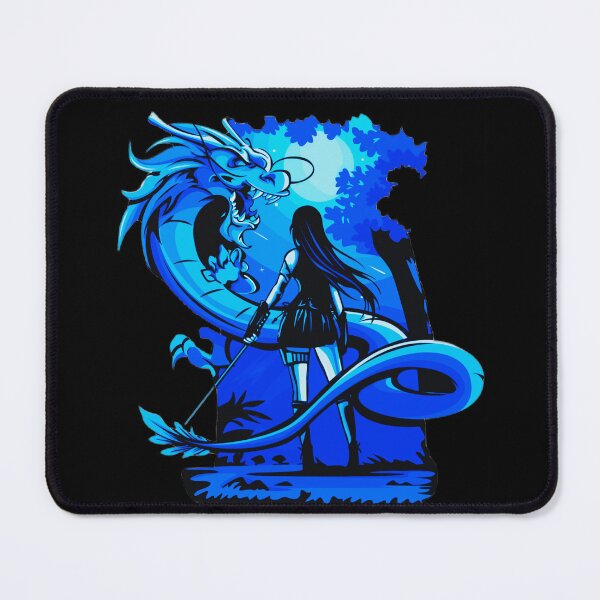 Item preview, Blue Anime Girl Samurai and Dragon design designed and sold by Dven-Clothes.