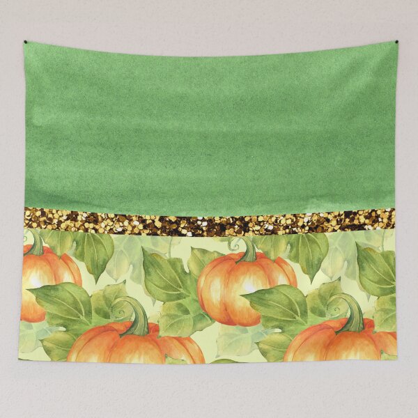 Item preview, Pumpkin Patch With Glitter (Green Watercolor) designed and sold by SimplyMe-Plus.