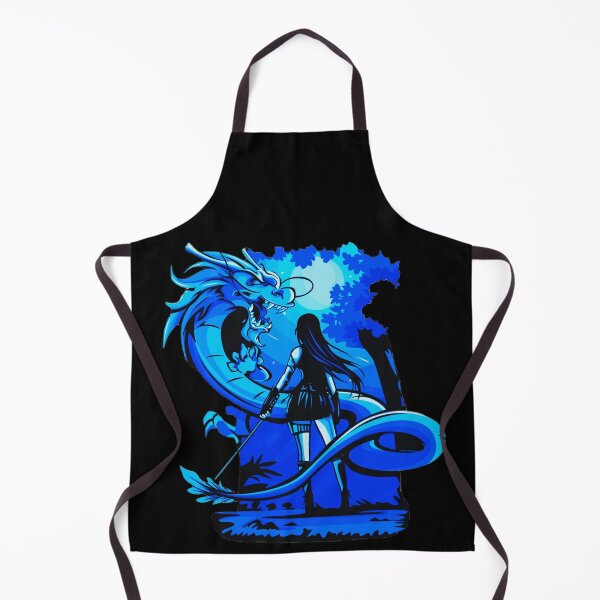 Item preview, Blue Anime Girl Samurai and Dragon design designed and sold by Dven-Clothes.