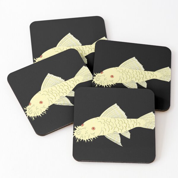 Item preview, Red Eye Albino Bristlenose Pleco - Vanilla Flavor - Black Background designed and sold by ReverendMothman.