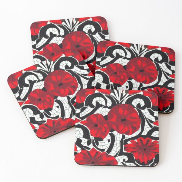 Item preview, Abstract poppy in mosaic style designed and sold by FGCART.