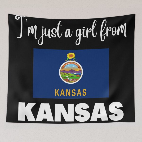 Item preview, I’m just a girl from Kansas- State pride design for women and girls designed and sold by DesignsByDaddy.
