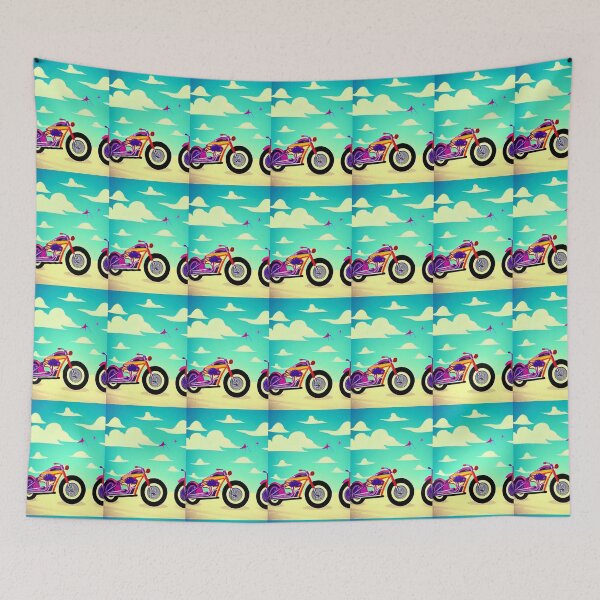 Item preview, DREAMY RETRO MOTORCYCLE ON A BEACH designed and sold by sailorsam1805.
