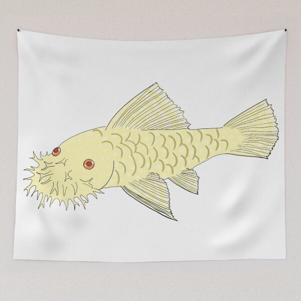 Item preview, Red Eye Albino Bristlenose Pleco - Vanilla Flavor - White Background designed and sold by ReverendMothman.