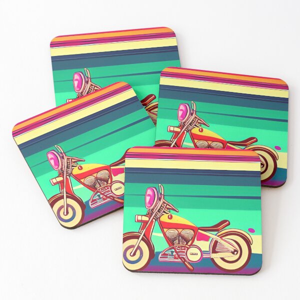 Item preview, FUNKY RETRO STYLE MOTORCYCLE ON A BEACH designed and sold by sailorsam1805.