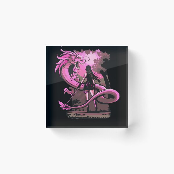 Item preview, Pink Anime Girl Samurai and Dragon design designed and sold by Dven-Clothes.