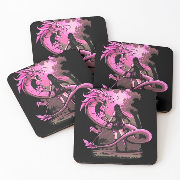 Item preview, Pink Anime Girl Samurai and Dragon design designed and sold by Dven-Clothes.