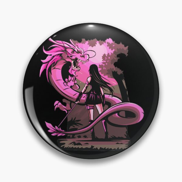 Item preview, Pink Anime Girl Samurai and Dragon design designed and sold by Dven-Clothes.