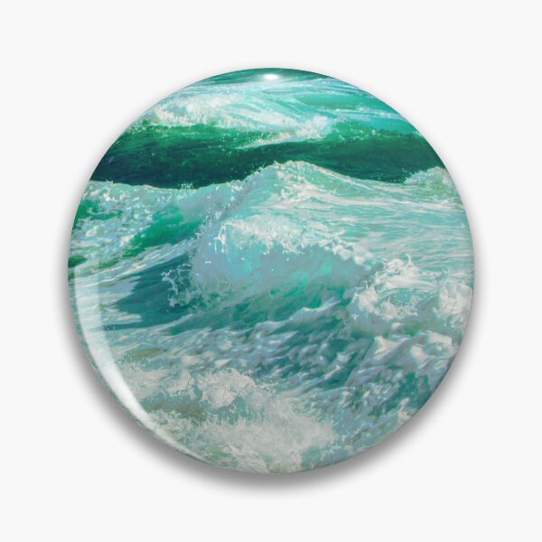Item preview, Turquoise Blue Ocean Summer Beach Foamy Waves designed and sold by MyArt23.