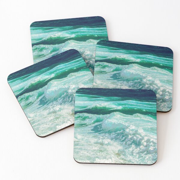 Item preview, Turquoise Blue Ocean Summer Beach Foamy Waves designed and sold by MyArt23.
